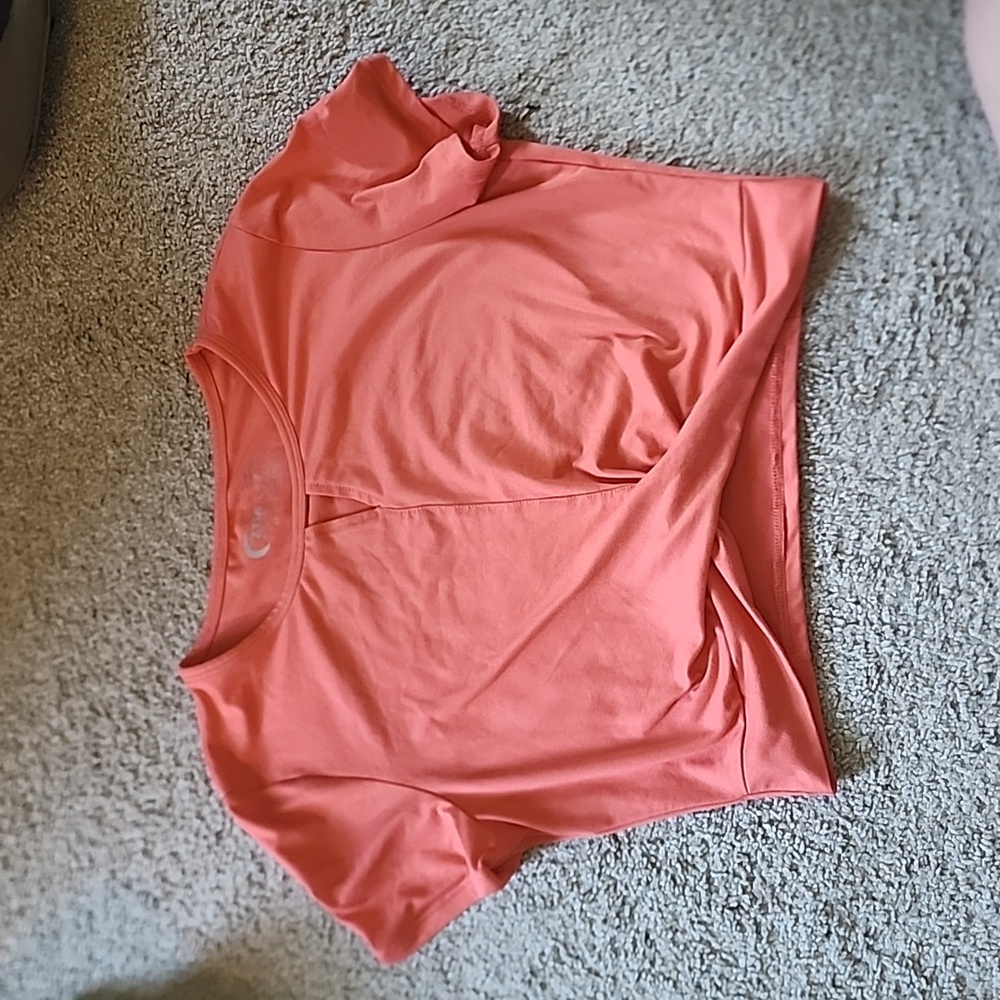 Zyia orange twisted crop top
